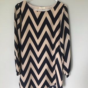 Chevron long sleeve dress